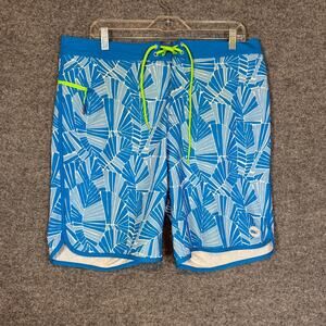 Vineyard Vines Swim‎ Trunks Mens 35 Blue Geometric Board Shorts Performance NEW